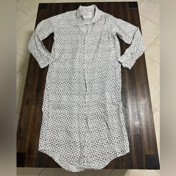 Frank & Eileen Rory Maxi Shirtdress Dotted Black Size Linen 100%XS